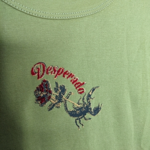 DAYDREAMER Desperado Graphic Shrunken Tee Green NEW Size XS - Picture 4 of 7